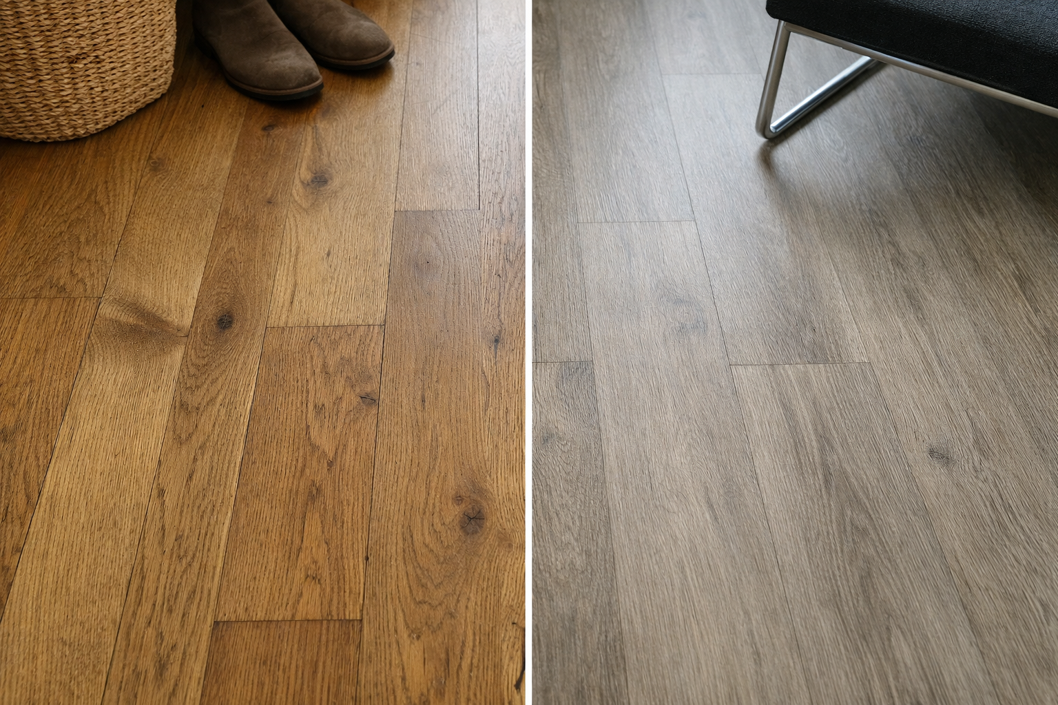 Comparaison parquet massif et stratifié pour bien locatif, choix revêtement sol investissement immobilier